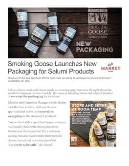 Smoking Goose Launches New Packaging for Salumi Products