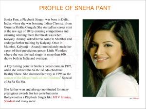 Profile of Sneha Pant