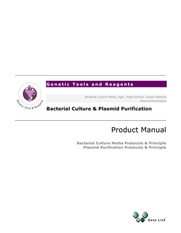 Bacterial Culture & Plasmid Purification