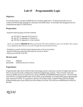 Lab #3 Programmable Logic