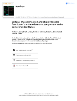 Cultural Characterization and Chlamydospore Function of the Ganodermataceae Present in the Eastern United States