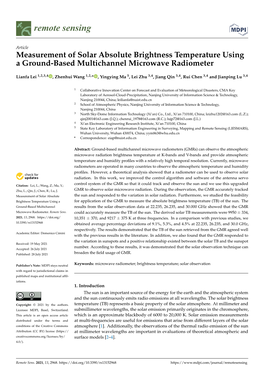 Measurement of Solar Absolute Brightness Temperature Using a Ground-Based Multichannel Microwave Radiometer
