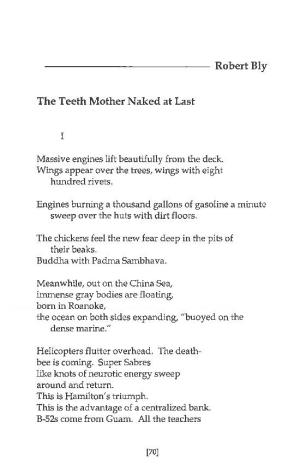Robert Bly the Teeth Mother Naked at Last