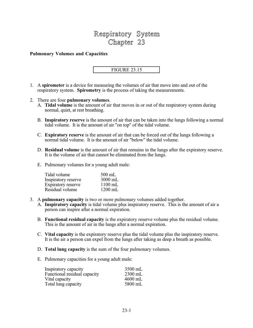 Respiratory System Chapter 23