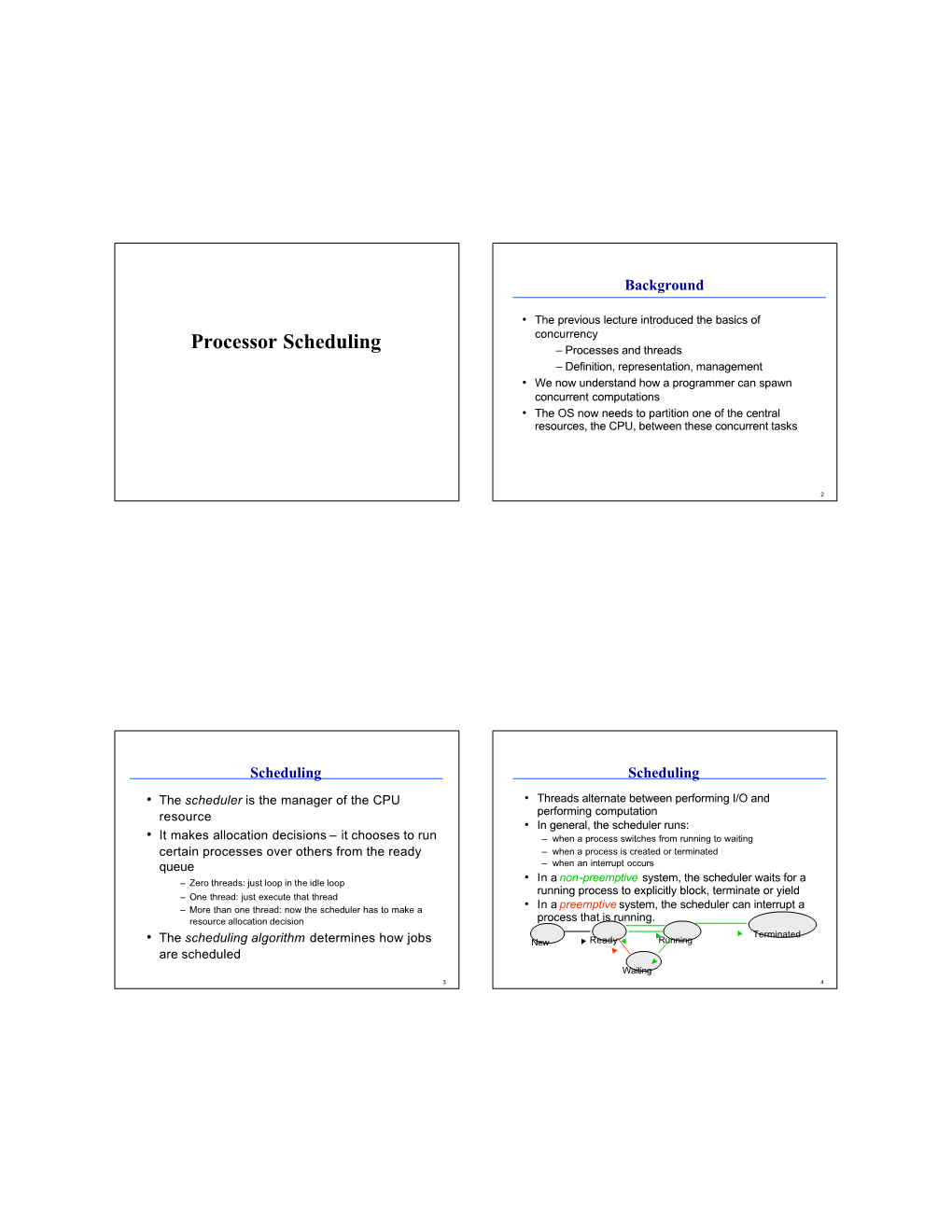 Processor Scheduling