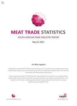 Meat Trade Statistics South African Pork Industry Report