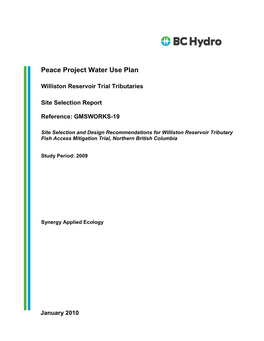 Site Selection and Design Recommendations for Williston Reservoir Tributary Fish Access Mitigation Trial, Northern British Columbia