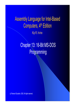 Chapter 13: 16-Bit MS-DOS Programming