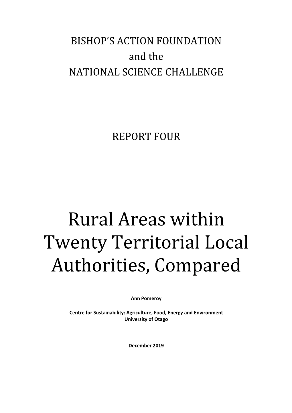 Report 4 Rural Areas of Twenty Territorial Authorities.Pdf (2.910Mb)