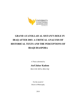 Grand Ayatollah Al Sistani's Role in Iraq