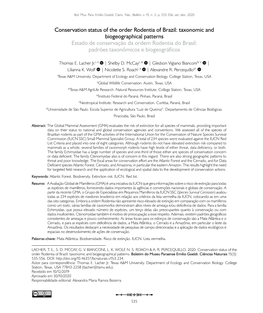 Conservation Status of the Order Rodentia of Brazil: Taxonomic And