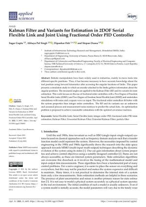 Kalman Filter and Variants for Estimation in 2DOF Serial Flexible Link and Joint Using Fractional Order PID Controller
