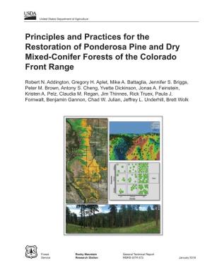 Principles and Practices for Restoration of Ponderosa Pine and Dry Mixed