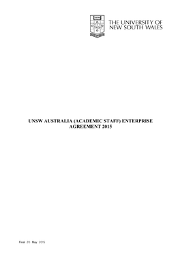 Unsw Australia (Academic Staff) Enterprise Agreement 2015
