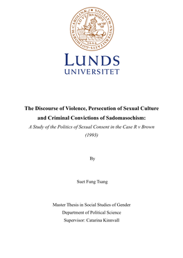 The Discourse of Violence, Persecution of Sexual Culture And