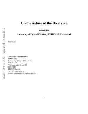 On the Nature of the Born Rule