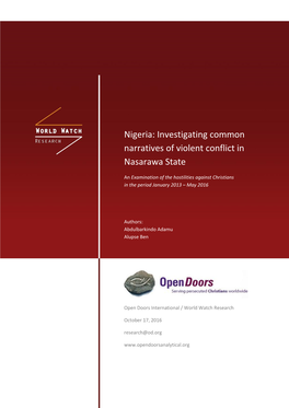 Nigeria: Investigating Common Narratives of Violent Conflict in Nasarawa State