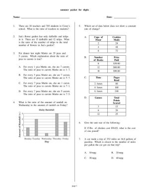 Summer Packet for Digits