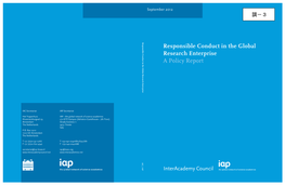 Responsible Conduct in the Global Research Enterprise a Policy Report