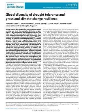 Global Diversity of Drought Tolerance and Grassland Climate-Change Resilience