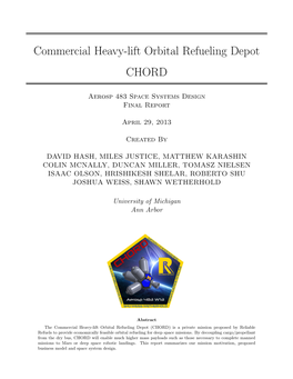 Commercial Heavy-Lift Orbital Refueling Depot CHORD