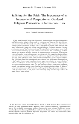 The Importance of an Intersectional Perspective on Gendered Religious Persecution in International Law