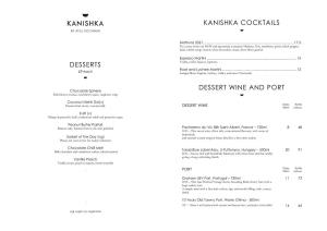 Desserts Kanishka Cocktails Dessert Wine and Port
