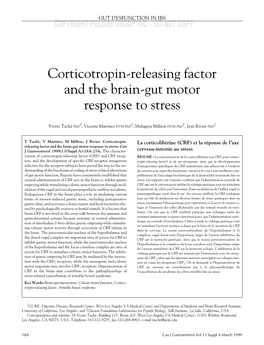 Corticotropin-Releasing Factor and the Brain-Gut Motor Response to Stress