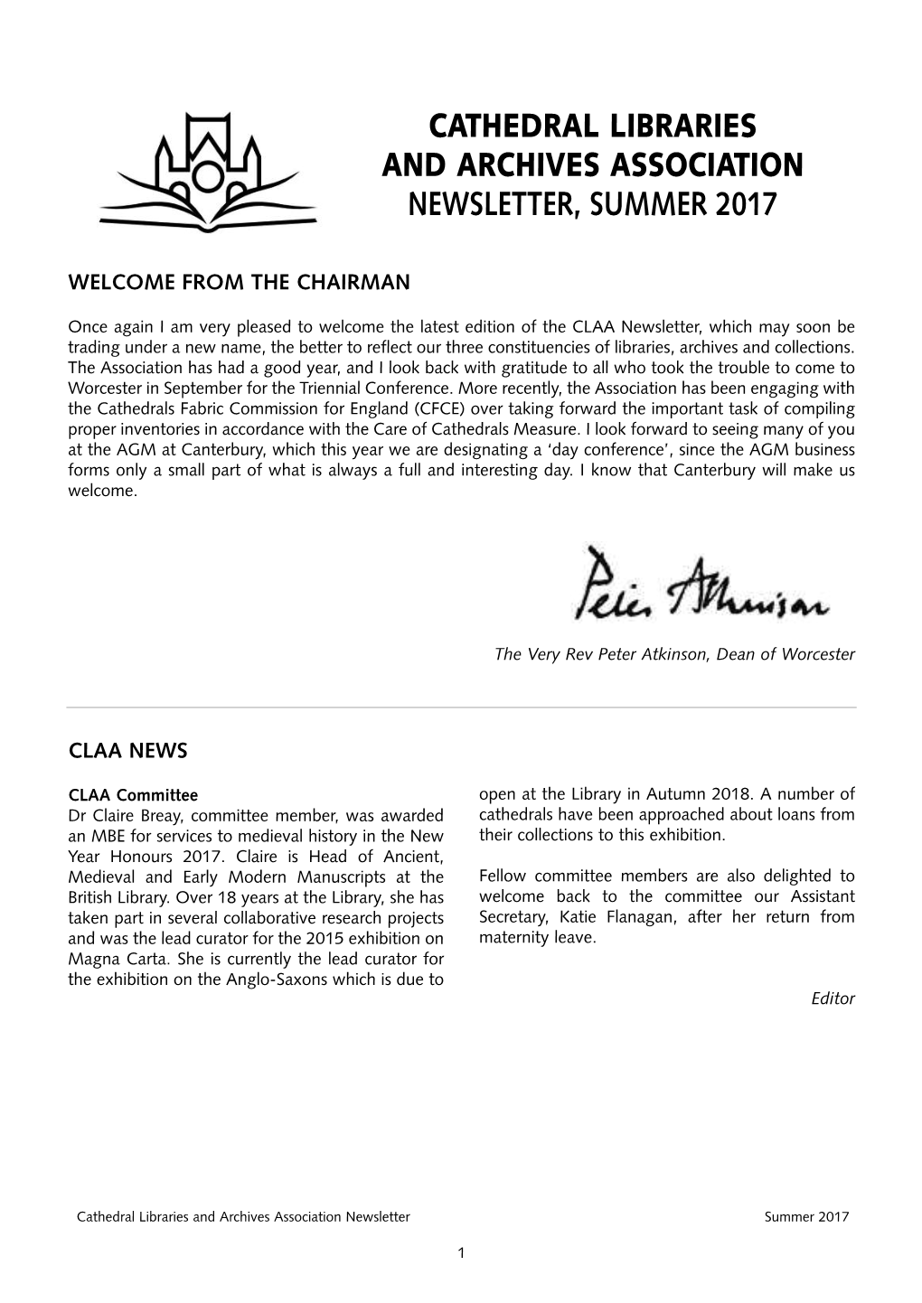 CLAA Newsletter – Summer 2017