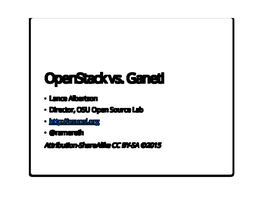 Openstack Vs. Ganeti