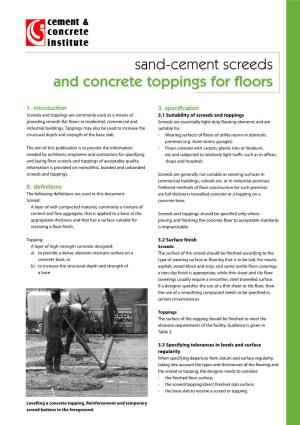Sand-Cement Floor Screeds and Concrete Toppings