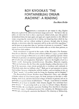 ROY KIYOOKA's "THE FONTAINEBLEAU DREAM MACHINE": a READING Eva-Marie Kröller