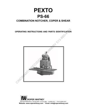 Pexto PS-66 Sheet Metal Notcher Manual