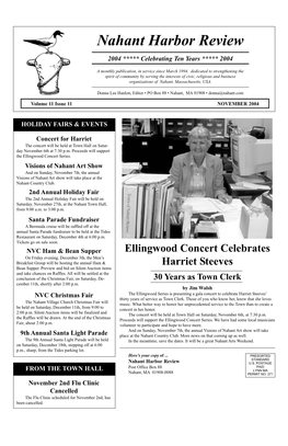 NOVEMBER 2004 • Page 1 Nahant Harbor Review