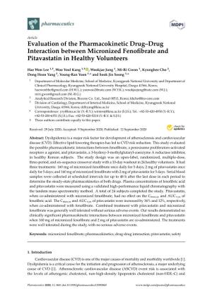 Evaluation of the Pharmacokinetic Drug–Drug Interaction Between Micronized Fenofibrate and Pitavastatin in Healthy Volunteers