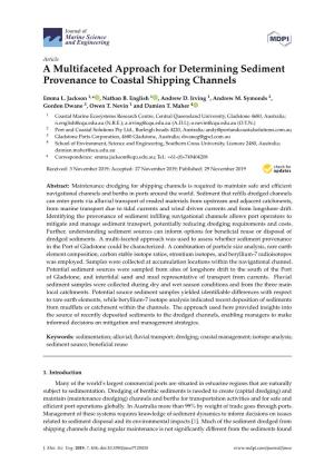 A Multifaceted Approach for Determining Sediment Provenance to Coastal Shipping Channels