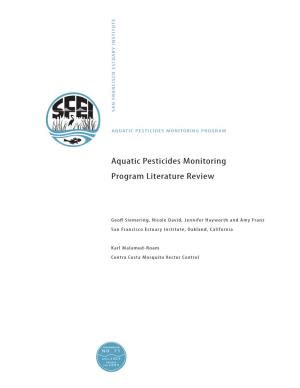Aquatic Pesticides Monitoring Program Literature Review
