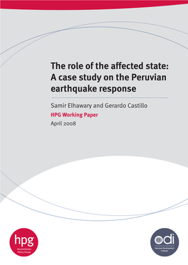 A Case Study on the Peruvian Earthquake Response