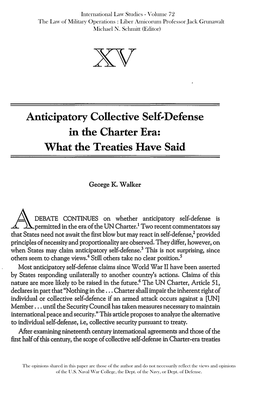 Anticipatory Collective Self-Defense in the Charter