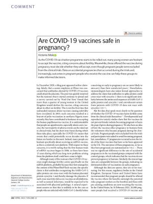 Are COVID-19 Vaccines Safe in Pregnancy?