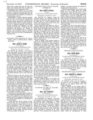 CONGRESSIONAL RECORD— Extensions of Remarks E1915 HON