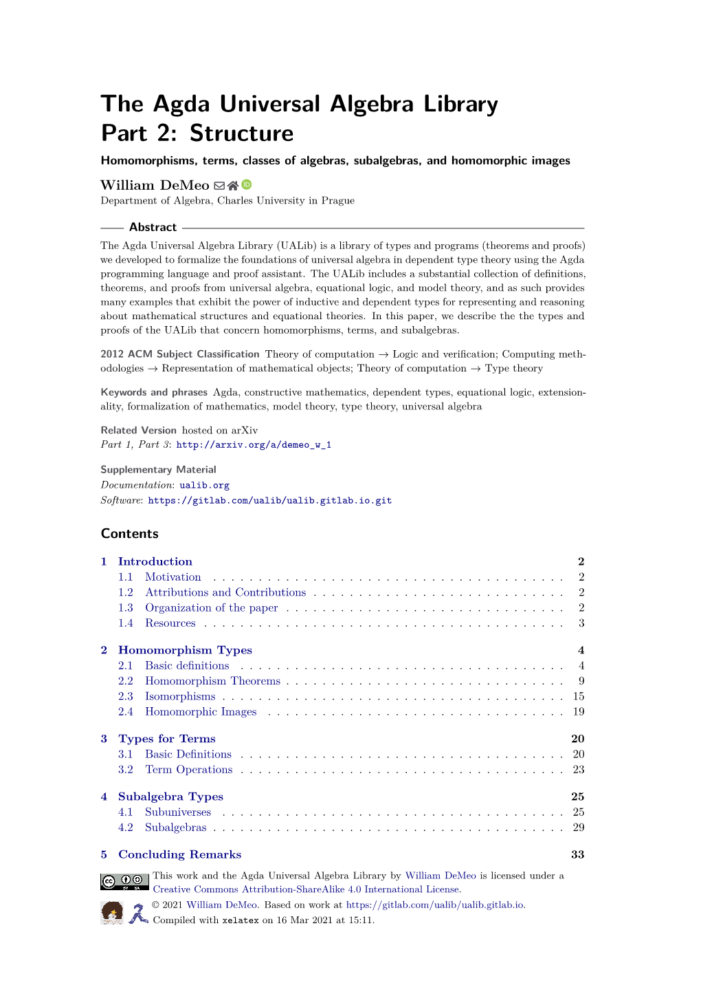 The Agda Universal Algebra Library Part 2: Structure Homomorphisms, Terms, Classes of Algebras, Subalgebras, and Homomorphic Images