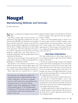Nougat Manufacturing Methods and Formulas by Walter Richmond