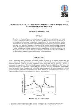 Identification of Anti-Resonance Frequency in Buildings Based on Vibration Measurements