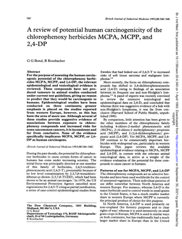 Chlorophenoxy Herbicides MCPA, MCPP, and 2,4-DP