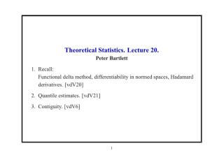 Theoretical Statistics. Lecture 20