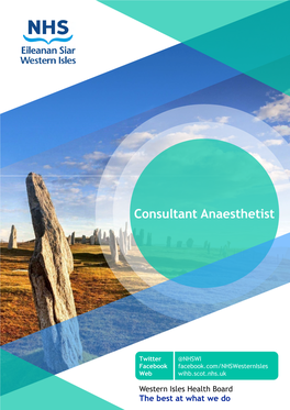 Consultant Anae Nsultant Anaesthetist