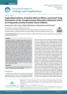Supporting Evidence, Potential Adverse Effects, and Known Drug