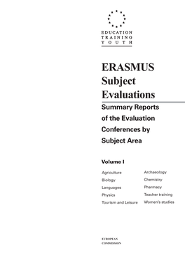 EAFP Report Prepared in European Commission. Erasmus Subject