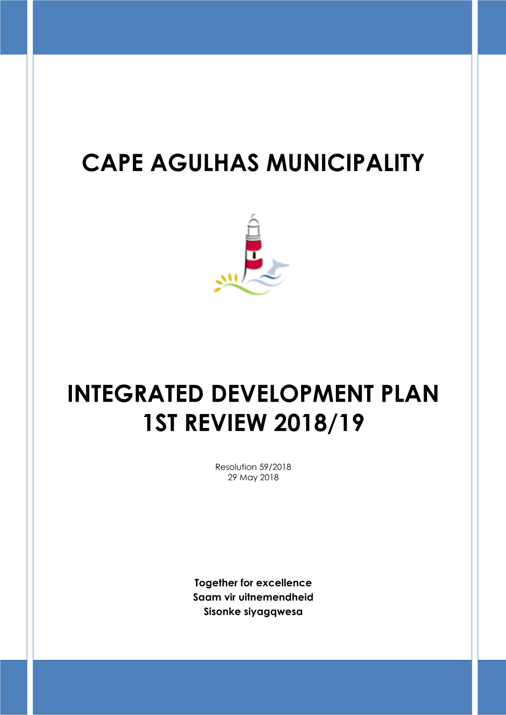 Integrated Development Plan 1St Review 2018/19